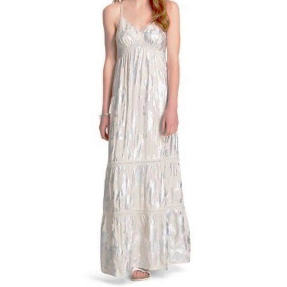 Mossimo Maxi Dress off white with Metallic Silver